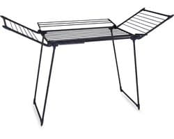 Meisterhome - Extra Groot Droogrek - Zwart- inklapbaar – Droogtoren - 25 meter drooglengte – Extra stevig en licht - Wasrek van carbon staal – Tot 30kg wasgoed