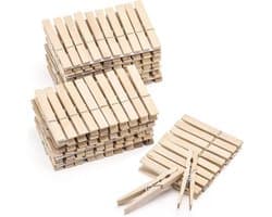 Grote houten wasknijpers - 50 stuks, 7 cm - Ideaal voor knutselen en ophangen