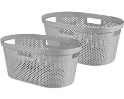 Curver Infinity Recycled Dots Wasmand - 40L - 2 stuks - Grijs — afbeelding 1
