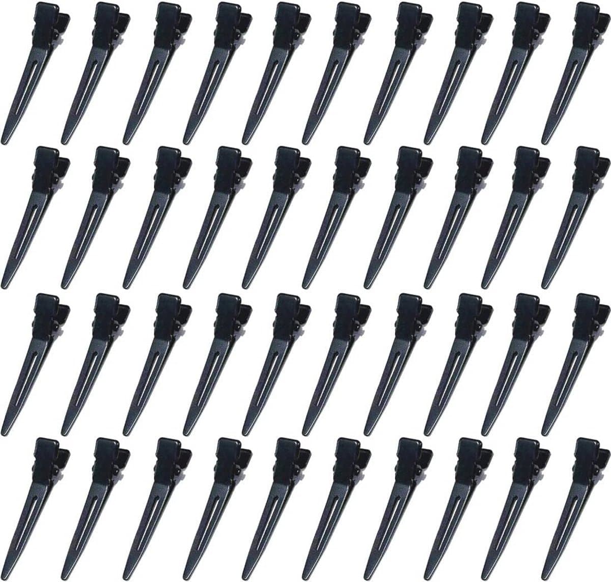 Eend-Bill Haarspelden - 40 Stuks, Zwart, Kappers-Haarklemmen, Metalen Klemmen, Haarclips voor Dames en Meisjes — afbeelding 1
