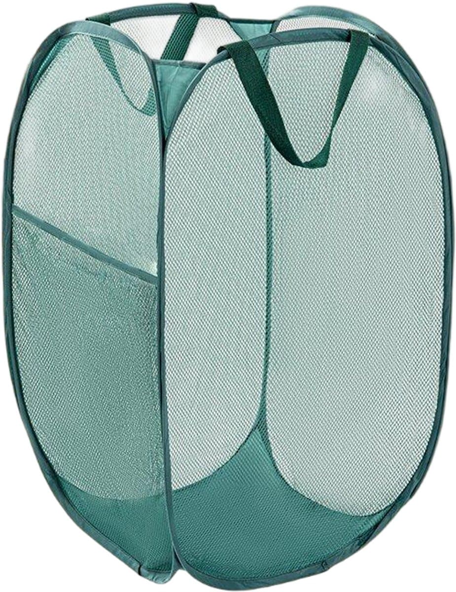 Opvouwbare wasmand - Waszak - Opvouwbare wasmand - Pop-up wasmand met verstevigde handgreep - Geschikt voor zakenreizen - Toerisme en kamperen - Groen - 58*36*36cm — afbeelding 1