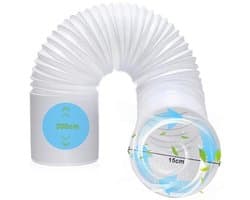 Flexibele Afvoerslang voor Airconditioning en Droger - 3m, 150mm/130mm PP Slang met Staaldraad