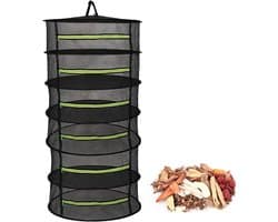 Drying Net for Herbs - 6-Ply Herb Dryer - Hanging Drying Rack with Zip - Foldable Hanging Drying Net for Plants - Spices - Vegetables (6 Layers)