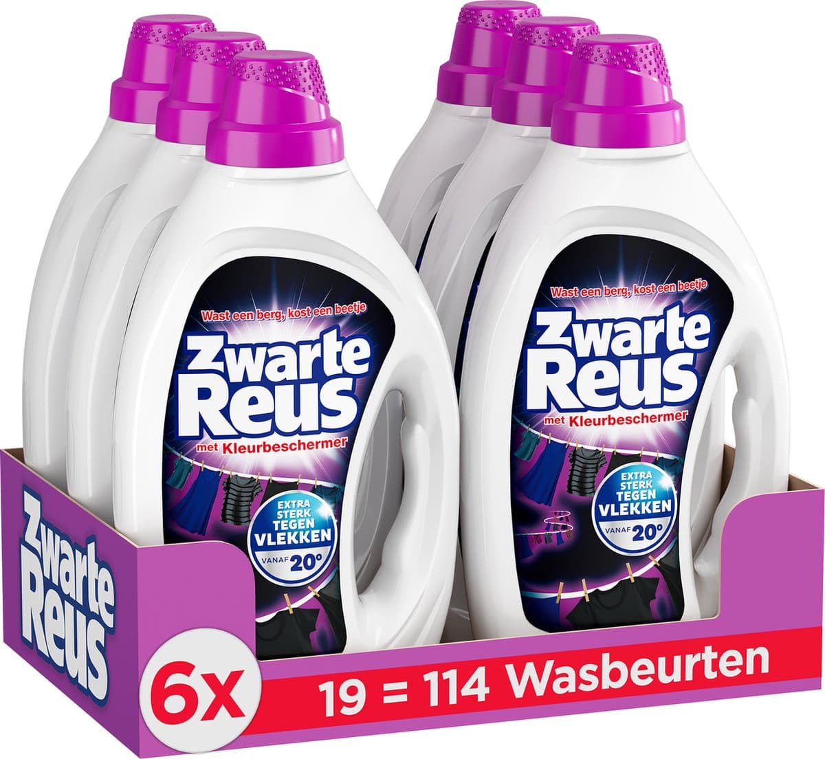 Zwarte Reus Gel - Vloeibaar Wasmiddel - Voordeelverpakking - 6 x 19 Wasbeurten — afbeelding 1