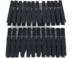 Wasknijpers JACYE - Zwart - Kunststof - 24 Stuks - Knijper - Wassen - Was - Knijpers
