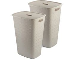 Curver Softex Wasmand met Deksel 56L - 2 stuks - Beige — afbeelding 1