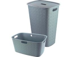 Curver Softex Wasmand met Deksel 56L + Wasmand 45L - Blauw