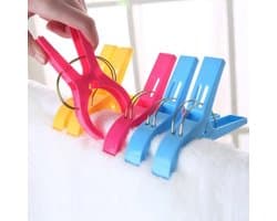 Grote plastic badlaken knijpers 4 stuks 12 cm