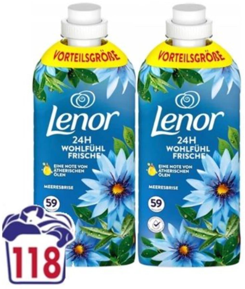 Lenor Wasverzachter Ocean Breeze 2x59 Wasbeurten - 4 x 2x1,239 liter - Voordeelverpakking — afbeelding 1