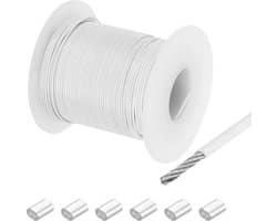 Staalkabel 40 m - 304 roestvrij staal - vinylgecoat - ideaal voor ophangen en tillen - ShopVlot