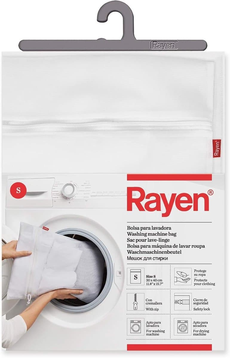 Wasnetjes met ritssluiting - Wit - 30 x 40 cm - Herbruikbaar wasnetje van sterk materiaal - Voor bescherming van kleding in wasmachine en droger — afbeelding 1