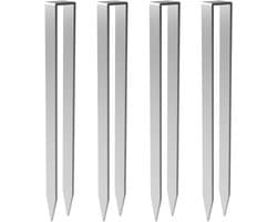 Bodemankers voor Rozenboog - Zilver - 300 x 29 x 21 mm - Gelegeerd Staal - Voor Bevestiging van Tuinconstructies