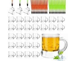 Likeurglaasjes 30ml - herbruikbaar kunststof - 24 stuks in 6 kleuren - perfect voor bruiloften - ShopVlot