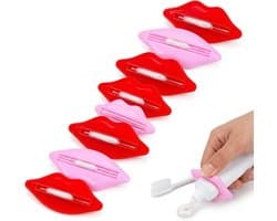 Tubeknijpers set 8 stuks - kunststof - nude roze en rood - efficiënt gebruik voor tubes - ShopVlot