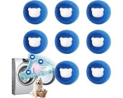 Dierenhaarverwijderaar 8 stuks - Herbruikbare pluisballen - Veilig voor wasmachine - ShopVlot