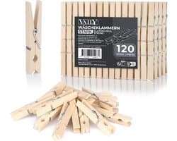 SnelShoppen - Houten Wasknijpers - Grote Kledingknijpers voor Waslijn, Kledingrek, Knutselen en Decoratie - Verpakking van 120 Stuks
