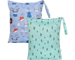 SnelShoppen - Waterproof Travel Laundry Bag 16x20 inch - 2 Stuks Herbruikbare Waszakken voor Zwemkleding, Waterdichte Opbergzak met Drukknoop Handvat,