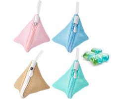 4-Delige mini multifunctionele waszak - Polyester mesh waszak - Geschikt voor wasmachines, bh's en ondergoed - Witte rits driehoek 12 cm * 12 cm - kleur