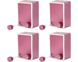 Kledinglijn Set - Waslijn Uitschuifbaar - Kleding Drogen - Uitschuifbaar tot 4.2m - 4 Stuks - Roze