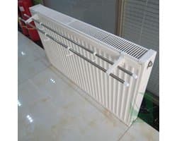 Radiator Droogrek - Handdoekenrek - Kleding Drogen - Roestbestendig Materiaal - 42 cm - Zilver Wit