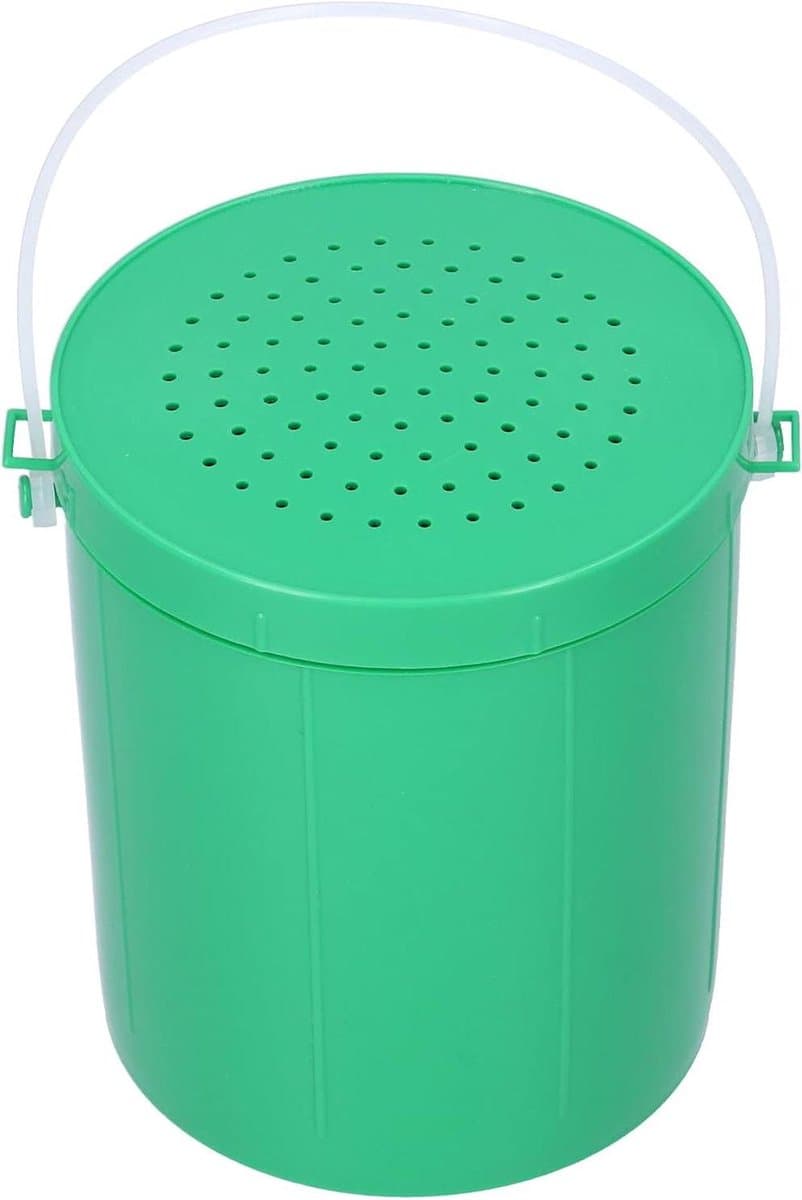 Visemmer met Handvat - Aasdoos - Levend aas bewaren - Ventilatieontwerp - 13x11x10 cm - Groen — afbeelding 1