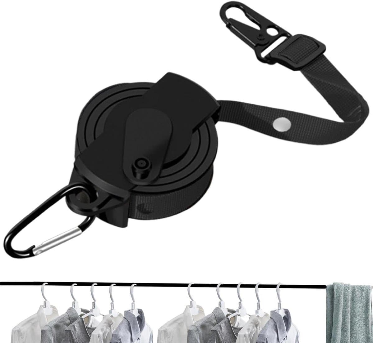 Uittrekbare waslijn - Outdoor drooglijn - Kleding drogen - 34 antislipgaten - 36 meter - Wit — afbeelding 1