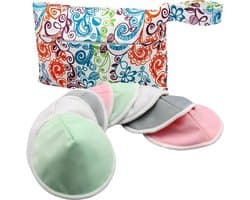 Premium - Wasbare borstvoedingspadset voor moederschap - Herbruikbare tepelhoezen - Inclusief natte tas en waszak - Pastel Touch Large 47 inch