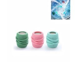 3 stuks Wasmachine Wasbal - anti-klit en gemakkelijk schoon te maken - siliconen wasballen- en reinigingsballen - wasmachine-schrobballen - Herbruikbare Droger Bal-7 * 4,5 cm - geschikt voor wasmachine-onderhoud thuis - lichtblauw + groen + roze