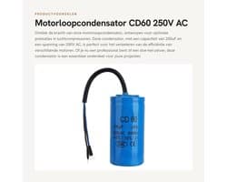 Dailygoods- Motorloopcondensator 250V AC 200uF - Aanloopcondensator - Geschikt voor Airconditioners - Betrouwbare isolatie - Duurzaam en veilig - Condensator