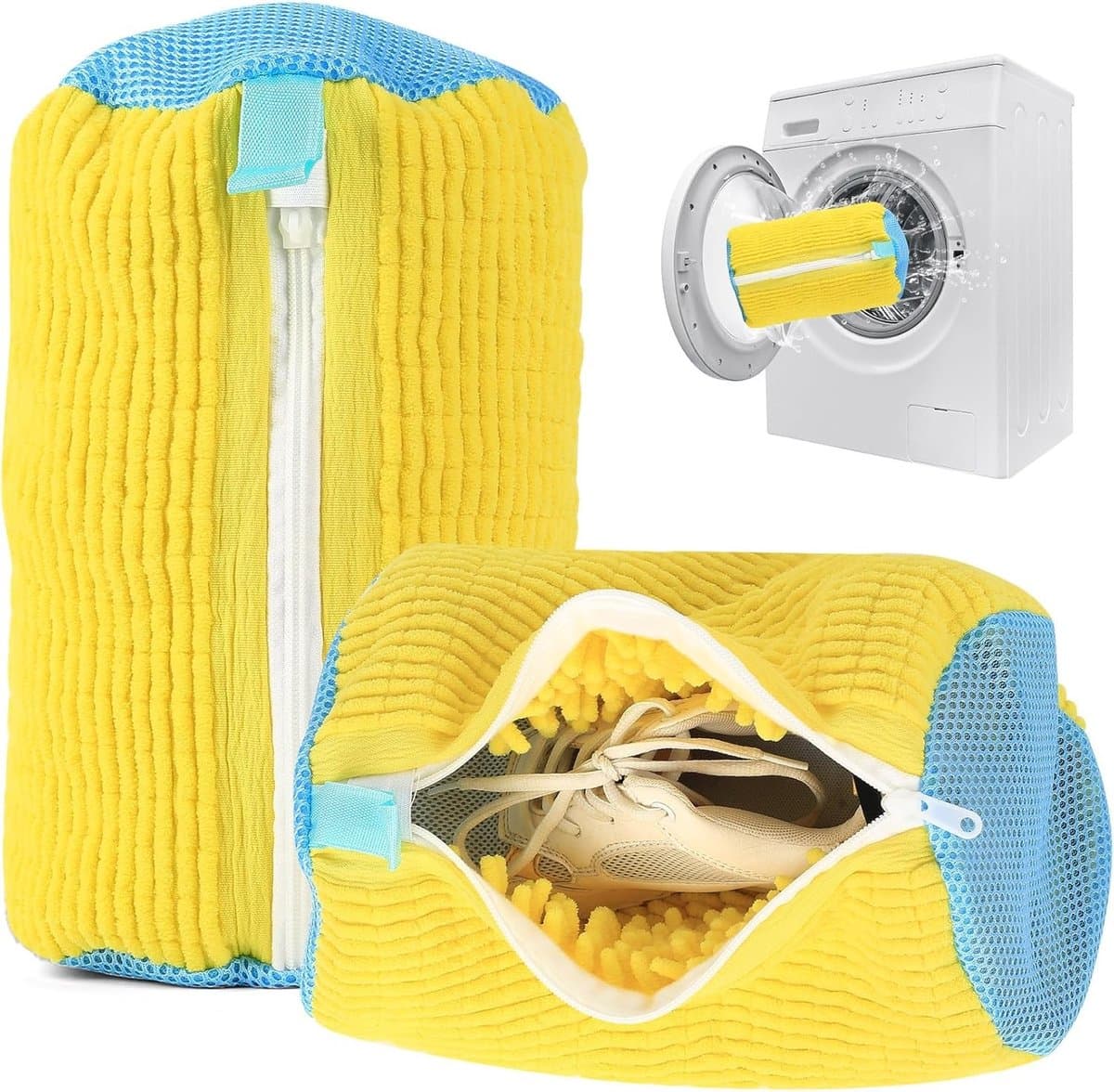 Schoenwaszak voor Wasmachine - Wit - 360° Reinigingszak met Ritssluiting - Herbruikbare Waszak voor Schoenen — afbeelding 1