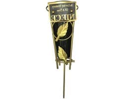 Grafvaas - Herdenkingsvaas Bloemenvaas - Herdenken Geliefden - Met Gouden Tekst - 36 x 11.5 x 11.5 cm - Zwart