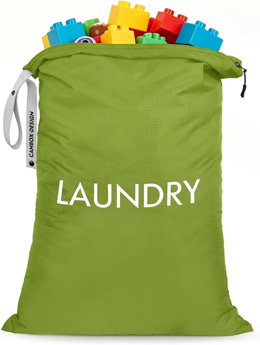 Extra grote waszak 50x70cm voor vuile kleren, nylon opbergzak voor camping, caravan en studentenhuis — afbeelding 1