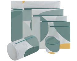 Waszakjes - Wasnetten - 6 stuks - Sterke Waszakken - met Rits - 6 maten - Waszak voor wasmachine blouses, beha's, ondergoed, beddengoed, mantels, textiel - Set 05