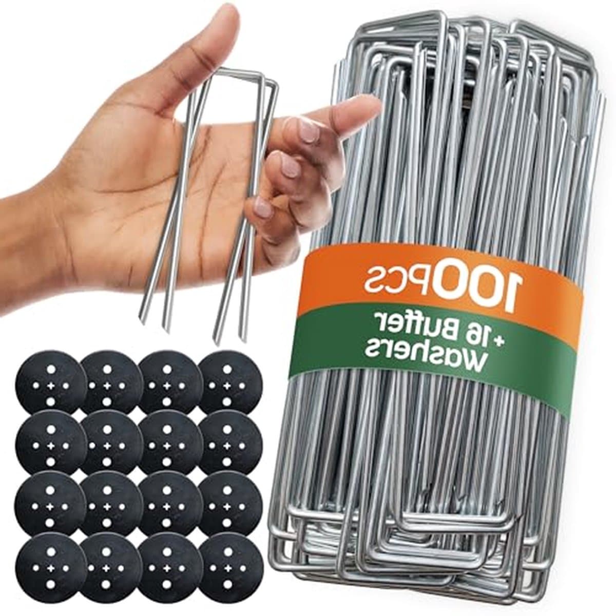 Grondankers Metaal - Tenharingen Set - Tuin Bevestigen - Verzinkt Staal - 100 Stuks - Zilver — afbeelding 1