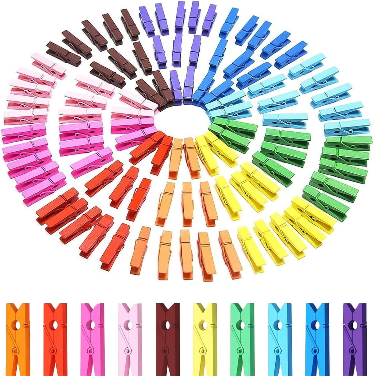 Wasknijpers - kleine wasknijpers om foto's, collages, ansichtkaarten, cadeaus op te hangen — afbeelding 1