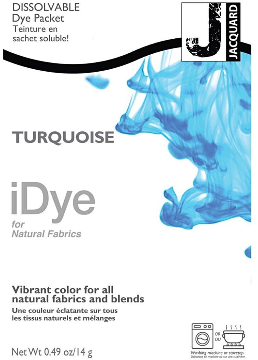 iDye Textielverf Turquoise - Kledingverf - Stoffenverf - Voor Katoen Zijde Linnen en Rayon - 14 gram — afbeelding 1