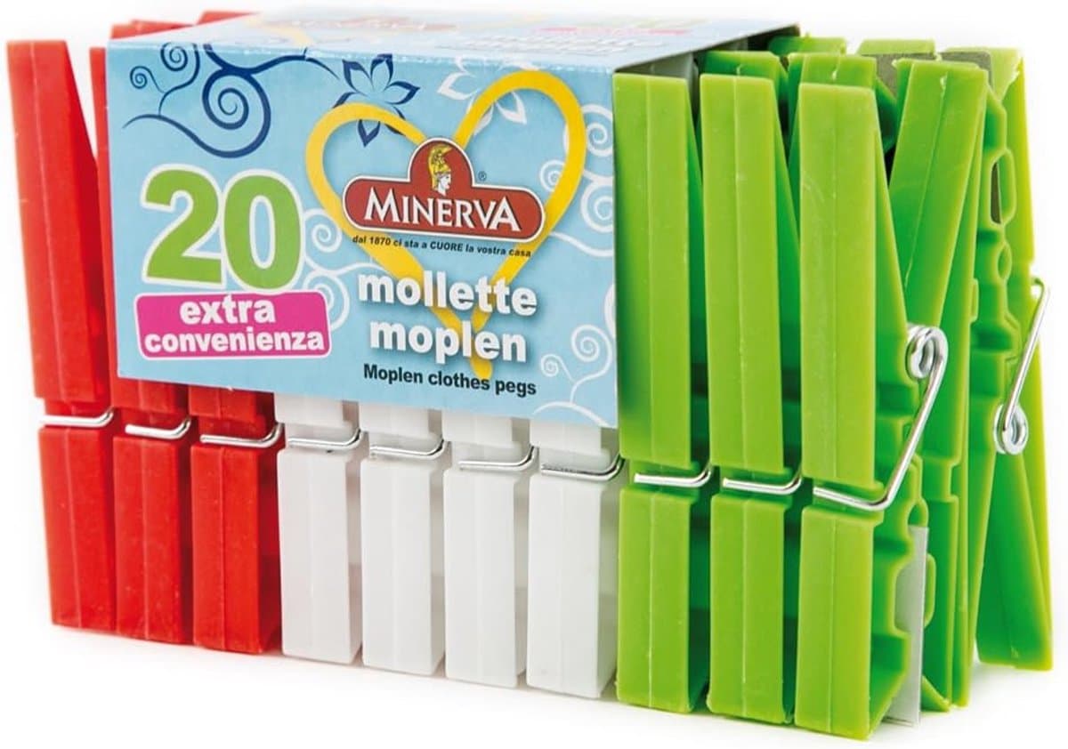 Kledinghangers Houten - Wasknijpers Set - Kleding Drogen - Weerbestendig - 20 Stuks - Multicolor — afbeelding 1