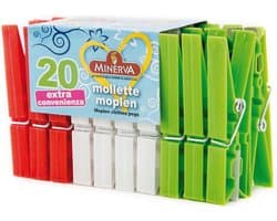 Kledinghangers Houten - Wasknijpers Set - Kleding Drogen - Weerbestendig - 20 Stuks - Multicolor
