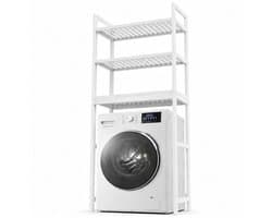 SnelShoppen - Wasmachinerek Bamboe - Rek boven Wasmachine - Toiletrek Hout - Duurzaam, Ruimtebesparend, Modern Ontwerp, Multifunctioneel voor Badkamer