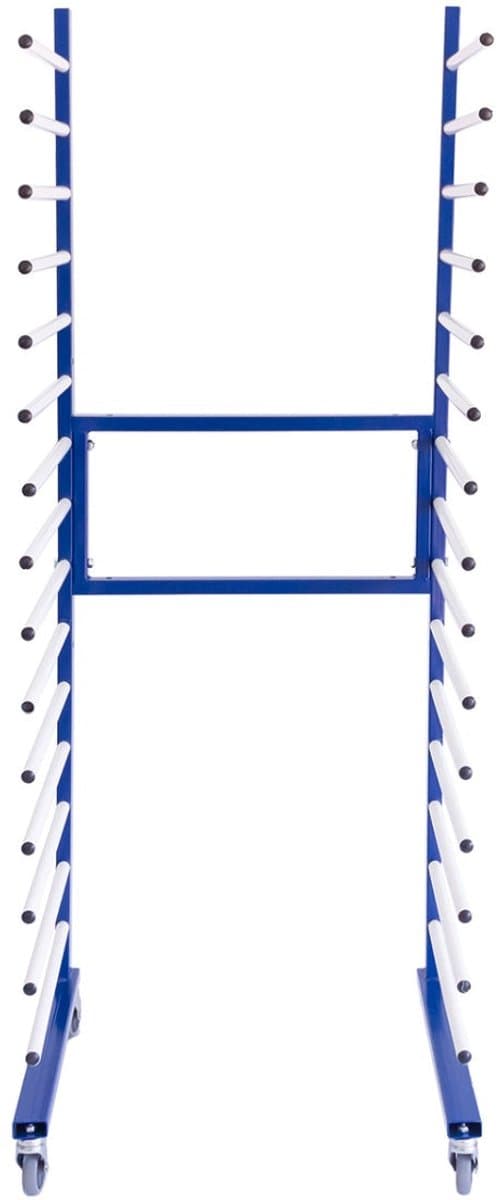 Droogrek Spuitcabine Verfdroogrek Droogwagen - Verstelbaar - 15 drooglagen – Zwenkwielen - Blauw - 300 kg gewichtscapiciteit -> 20 kg per laag — afbeelding 1