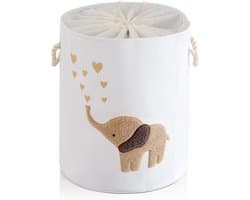 Kinder Wasmand 58L - Grote Opbergmand Van Zeildoek Met Trekkoordsluiting - Opvouwbare Wasbox Voor Baby- En Kinderkleding, Speelgoed En Vuile Was - Decoratieve Opbergmand Voor Kinderkamer (Bruin)