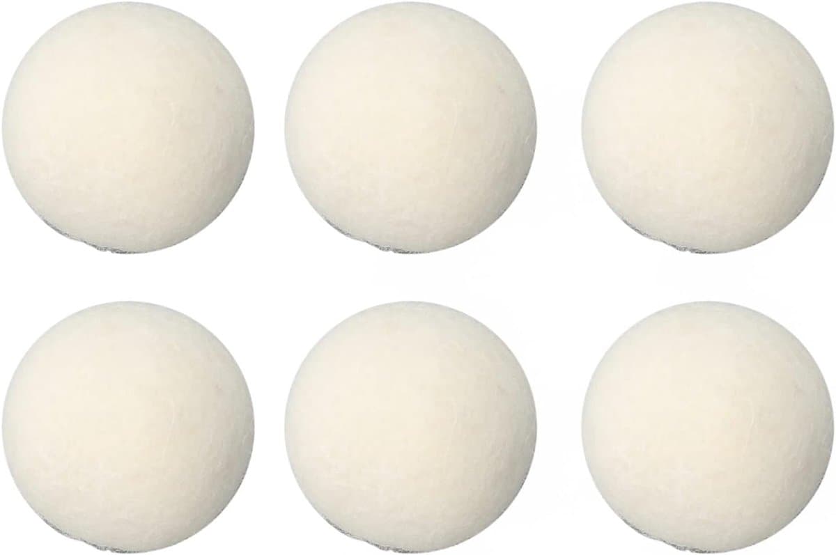 SnelShoppen - Wol Droogballen - 6 Stuks Viltbal Voor Wasdroger - Vermindert Droogtijd - Antistatisch - Voor Kleding - 4cm - Milieuvriendelijk — afbeelding 1