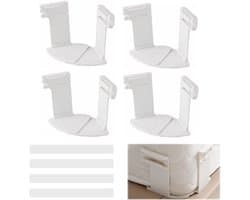 Set van 4 lakenhouders met vergrendelstrips en afneembare clips | Stevige, antislip lakenbevestigingen voor matrasbeschermers, dekens en beddengoed