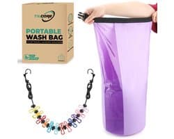 SnelShoppen - Draagbare Waszak Lavendel - Compact en Lichtgewicht Reiswasoplossing voor Kamperen, Backpacken en Onderweg - Ideaal voor Schone Kleding