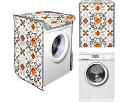 Wasmachine- en drogerhoes voor binnen, waterdichte hoes met ritssluiting, stofbescherming, voor gebruik binnenshuis, 60 x 60 x 80 cm
