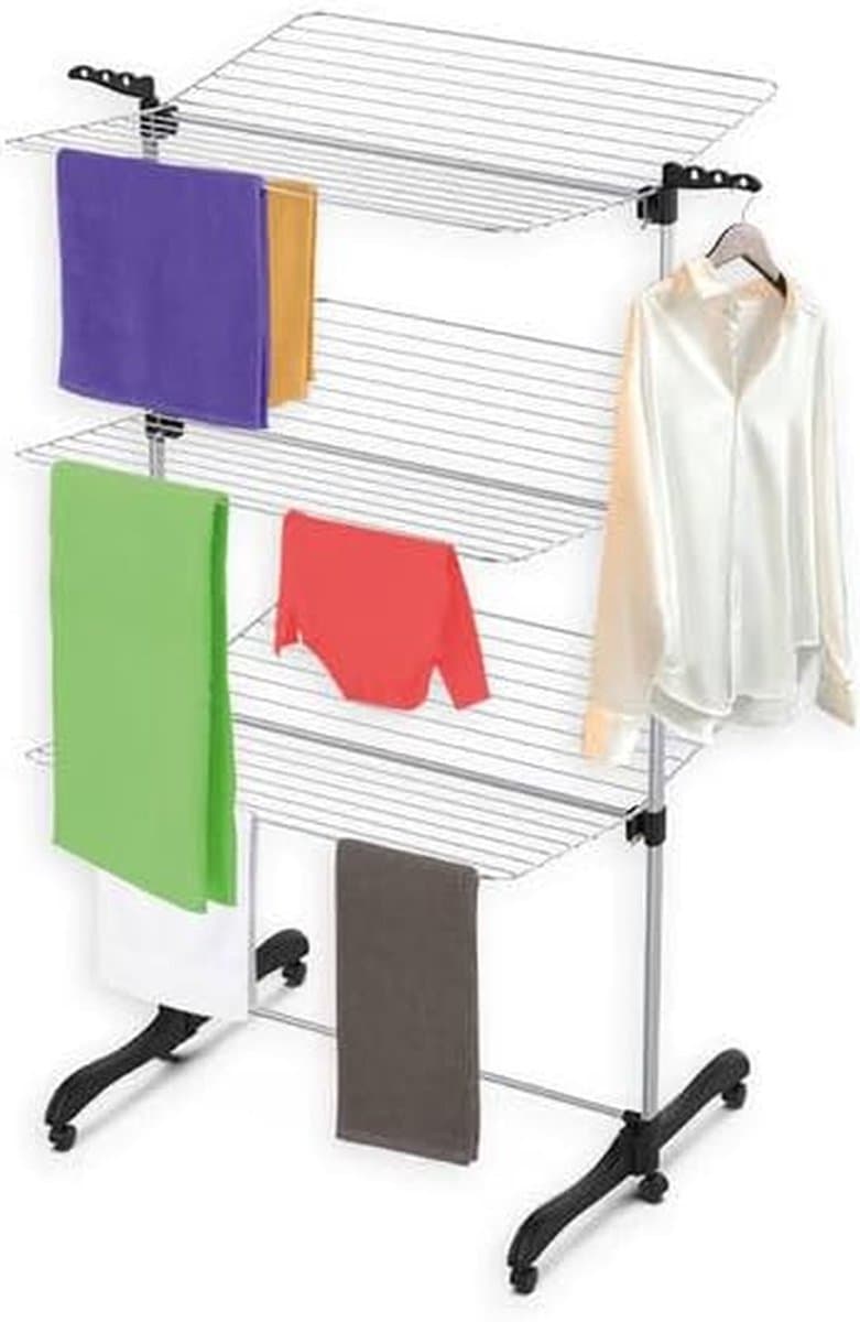 Droogtoren - Wasrek Vliering - Kleding Drogen - 36 Meter Drooglengte - 77x73x140 cm - Wit — afbeelding 1
