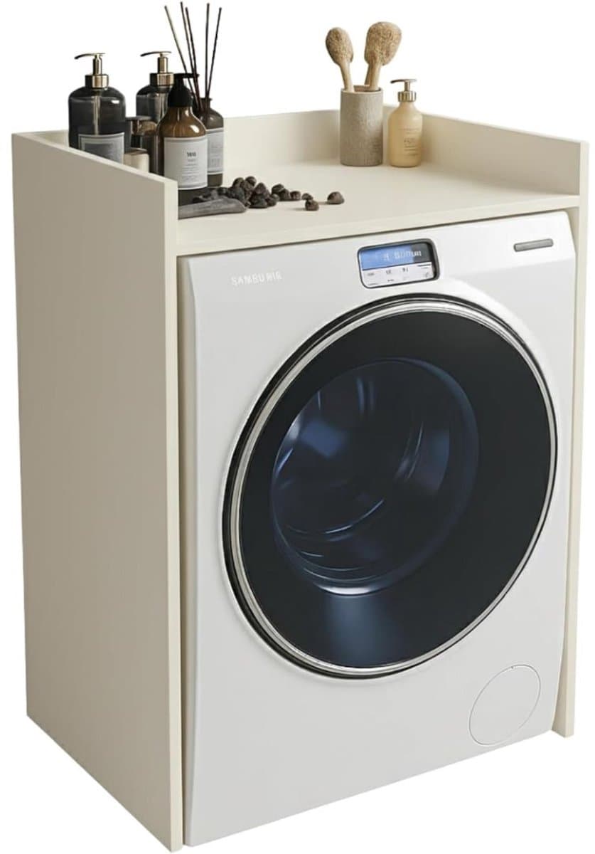 JCP® Wasmachine Ombouw - Wasmachine Meubel - Wasmachine Kast - Beige - 62cm x 66cm x 97cm — afbeelding 1