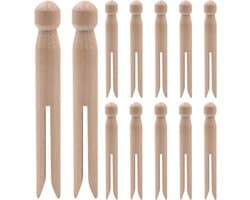 Houten Klemmen - Wasknijpers - Knutselen Decoreren - Veerloos Ontwerp - 10 cm - Natuurlijk Hout
