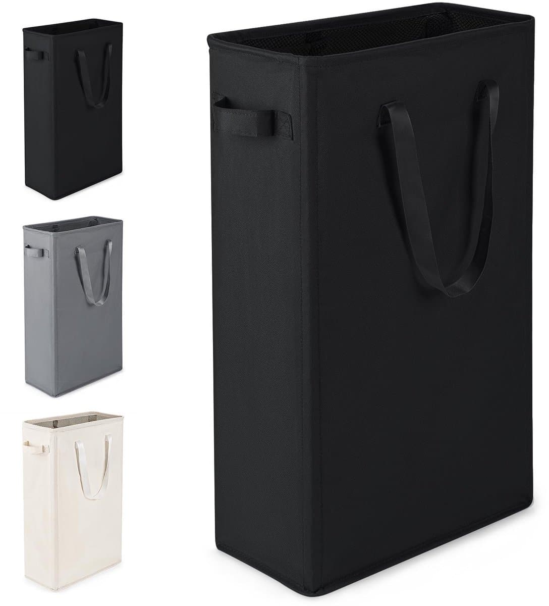 Dailygoods- Wasmand 45L - Opvouwbaar - Moderne Wasverzamelaar - Handvatten - Zwart - Geschikt voor slaapkamer/badkamer - Kledingmand — afbeelding 1