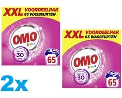 Omo XXL Waspoeder - Kleur - 2 x 65 Wasbeurten - 2 Stuks